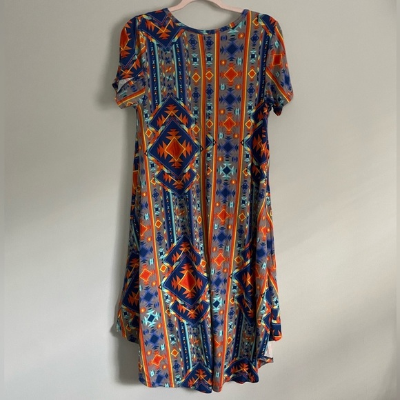 Colorful Geometric Lularoe Carly Dress - Picture 4 of 7